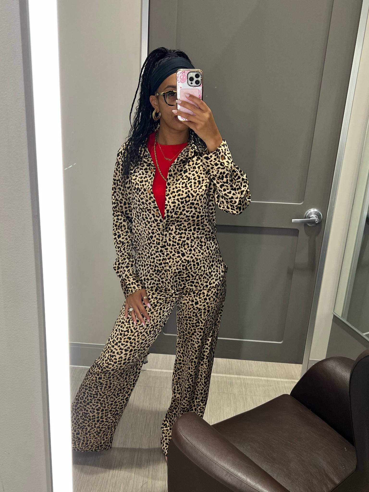 Loved this set but if I wear it together it reminds me took much of pajamas so I’ll wear the pieces separately. The pants are a medium but I was between a small and medium I went for the medium for more of a comfort feel as the small was more snug.

Wearing this cheetah in Nola. Absolutely love this material. The red underneath has no sleeves and the material is very soft. I’m in a medium from top to bottom.

#LTKStyleTip #LTKParties #LTKWorkwear