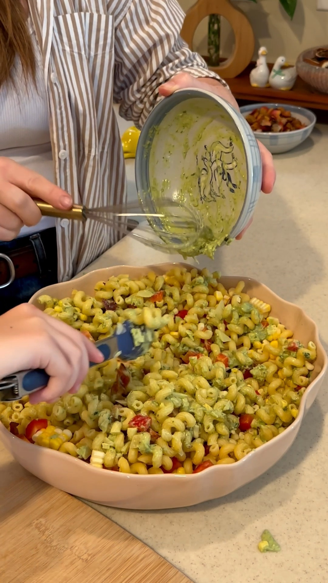 7/25/25 Creamy Pesto Pasta Salad with bacon and corn

#LTKHome #LTKFamily