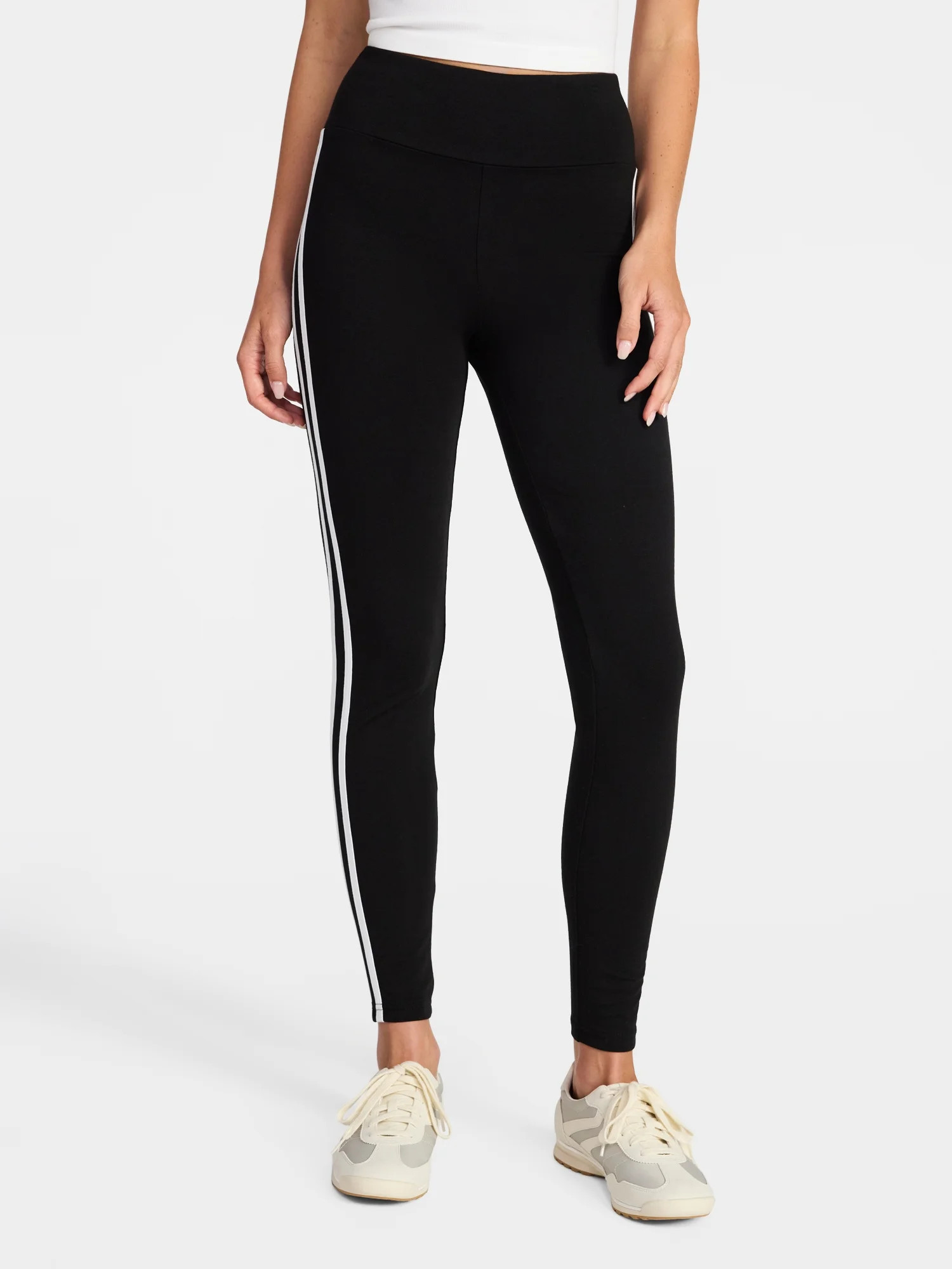 No Boundaries Ankle Leggings with Side Stripes, 27.5'' Inseam, Women's XXS-XXL | Walmart (US)