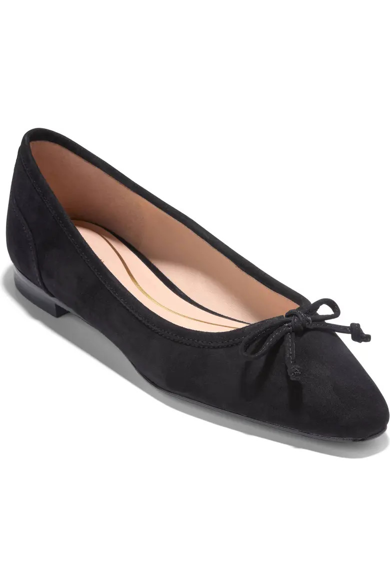 Cole Haan Paget Leather Ballet Flat in Dark Chocolate Suede at Nordstrom, Size 10.5 | Nordstrom