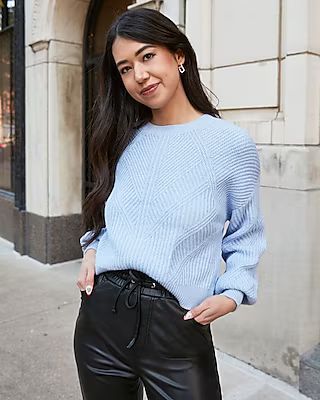 Ribbed Design Cropped Sweater | Express