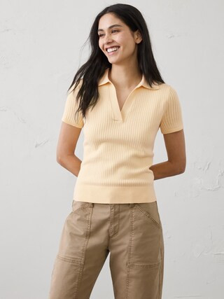 Ribbed Sweater Polo | Banana Republic Factory