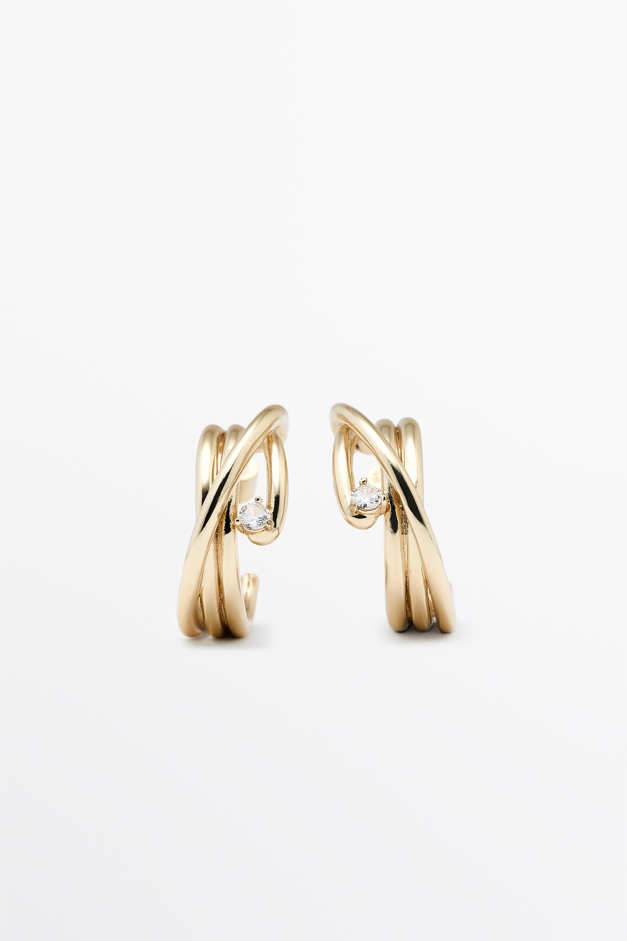 Boucles d\u2019oreilles cr\u00e9oles brillantes | Massimo Dutti FR