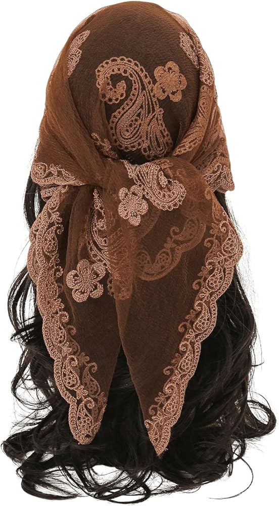 Floerns Women's Flower Embroidery Hair Scarf Headband Sheer Lace Hair Bandana | Amazon (US)