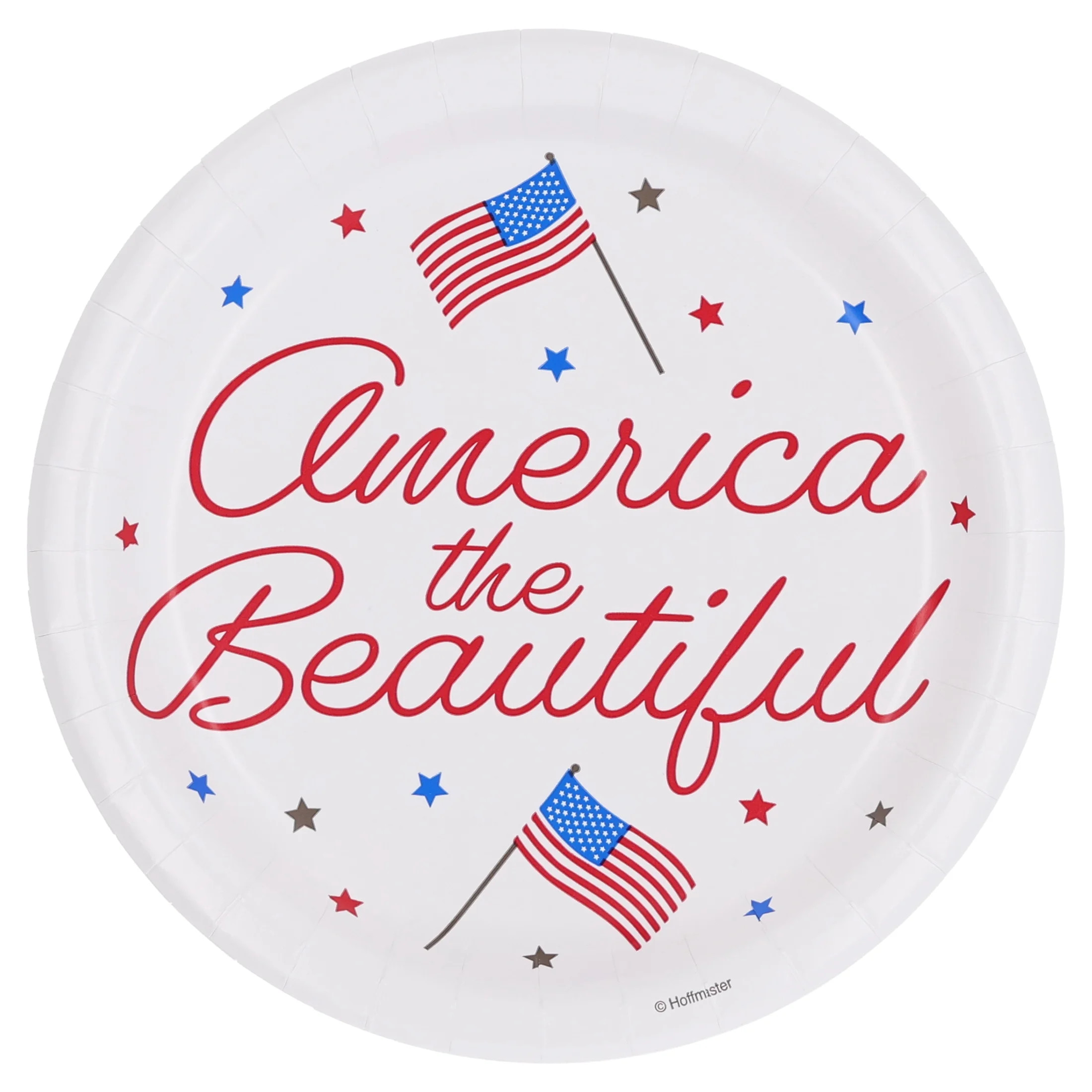 Way to Celebrate Patriotic Flag Lunch Paper Plates, 7", Red, White & Blue 8 Count | Walmart (US)