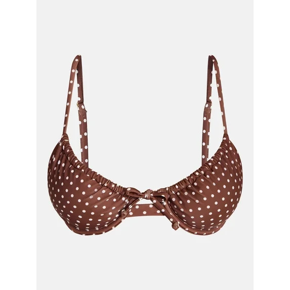 No Boundaries Polka Dot Underwire Bikini Top, Women's XXS-XXL | Walmart (US)