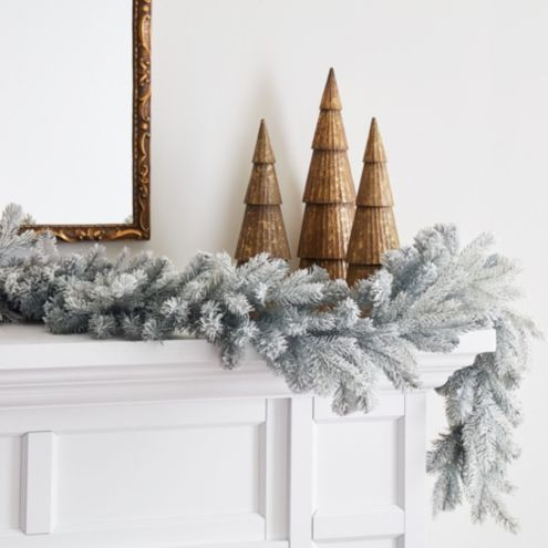 Flocked Grandis Fir Garland | Ballard Designs, Inc.