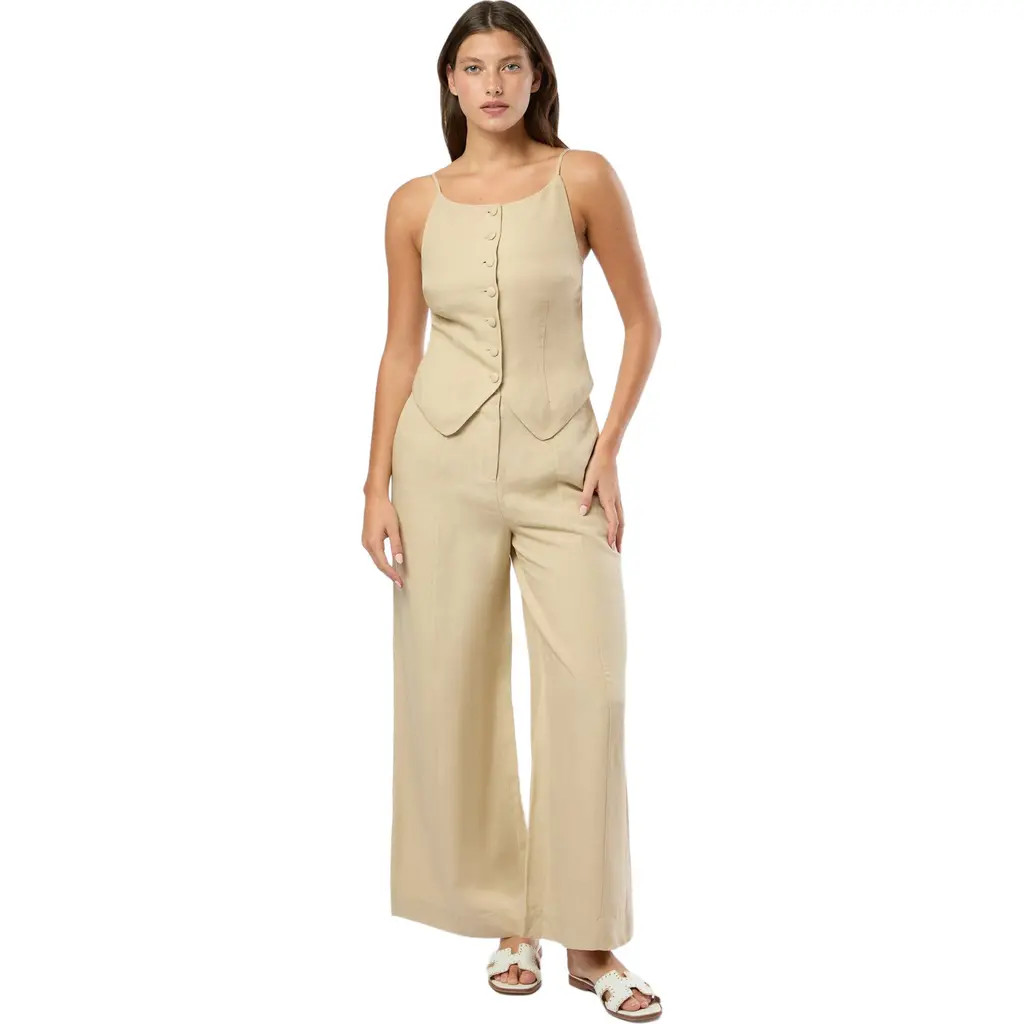Onia Air Linen Palazzo Pant in Jute at Nordstrom, Size 4 | Nordstrom