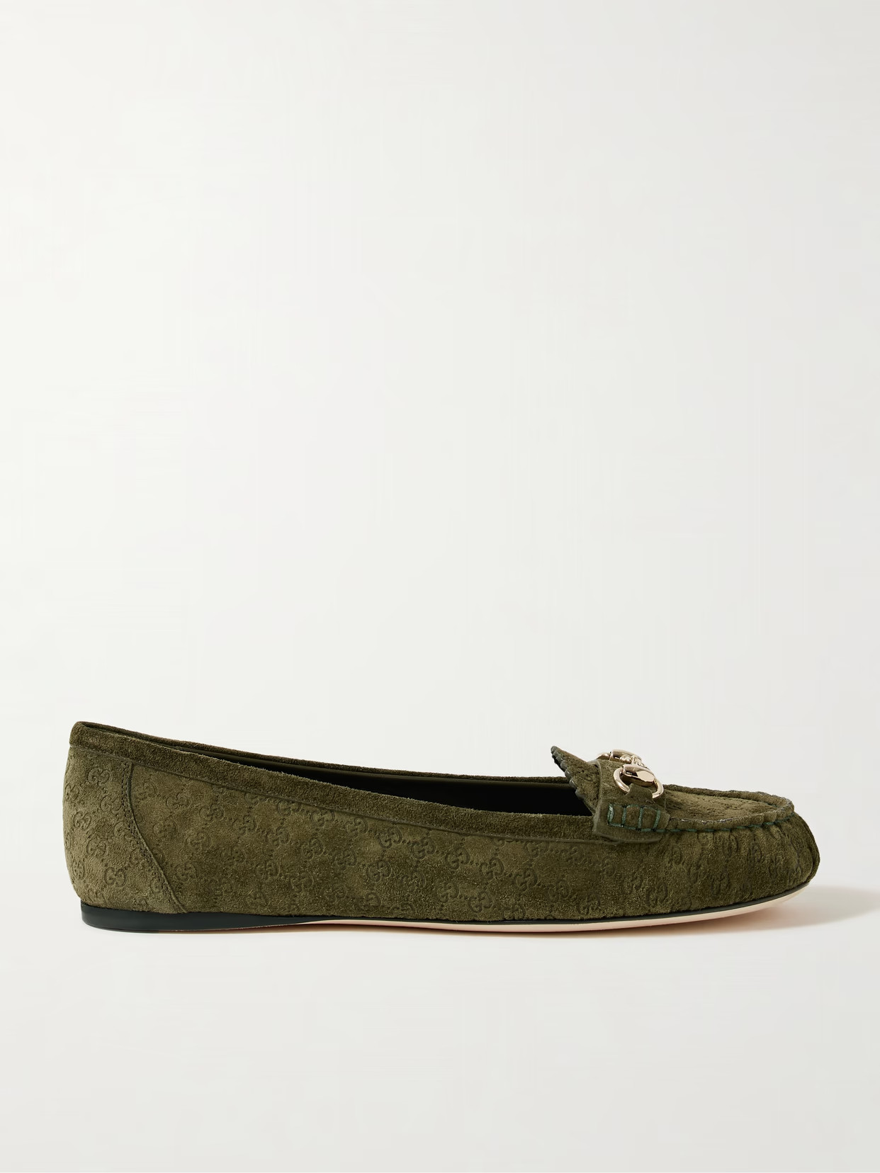 Gucci - Kensington Horsebit-detailed Debossed Suede Loafers - Green | NET-A-PORTER (US)