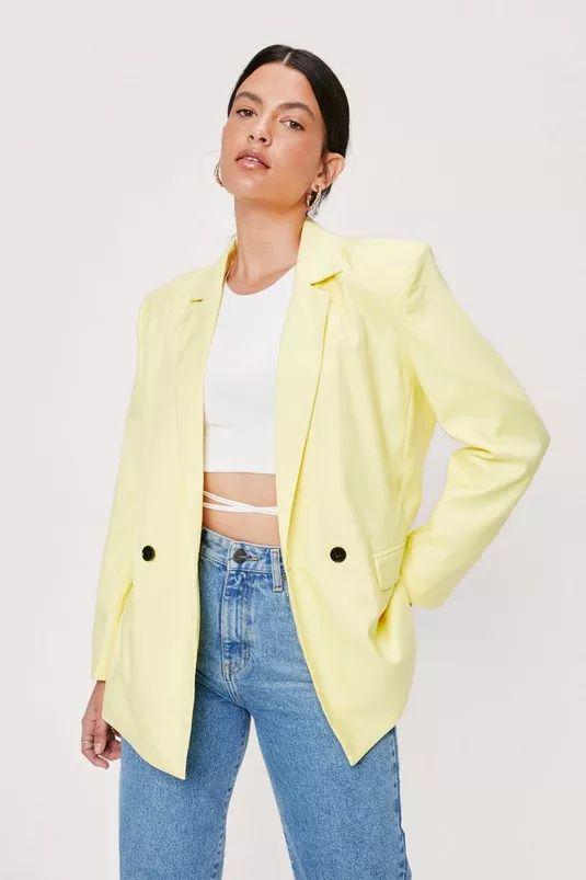 Blazer oversize à épaulettes et poches | NastyGal (FR)