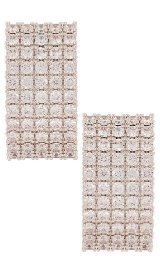 Crystal Chainmail Earrings in Silver | Revolve Clothing (Global)