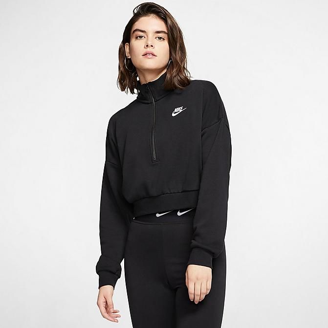 Women's Nike Sportswear Essential Half-Zip Crop Fleece Top | Finish Line (US)