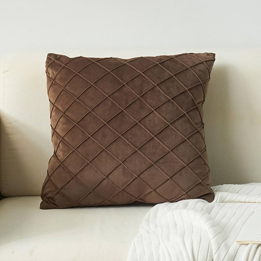 JadeRich Decorative Throw Pillow Covers Lattice Pattern Suede Couch Sofa Square Cushion Case for ... | Amazon (US)