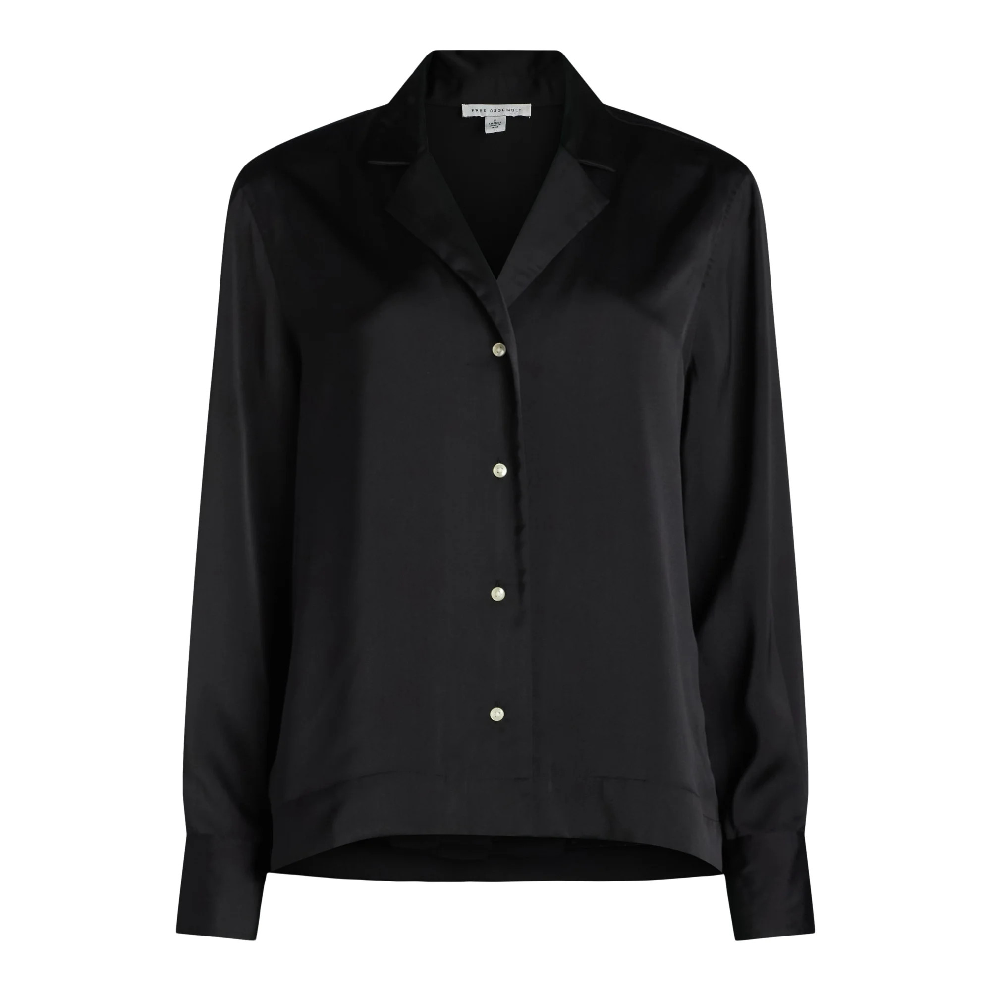 Free Assembly Women's Satin Blouse with Long Sleeves, Sizes XS-XXXL | Walmart (US)