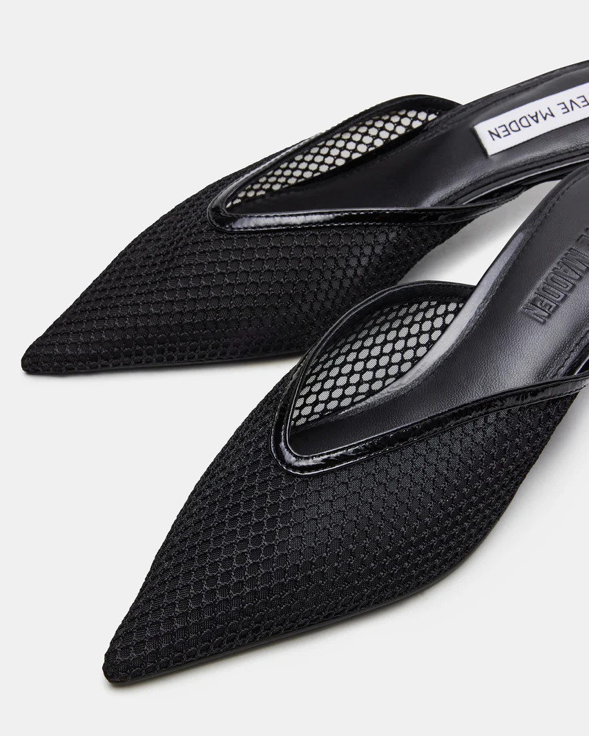 LIVIA Black Multi Kitten Heel Mule | Women's Heels | Steve Madden (US)