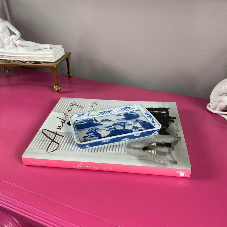 Vintage Pagoda Blue and White Trinket Tray | Etsy | Etsy (US)