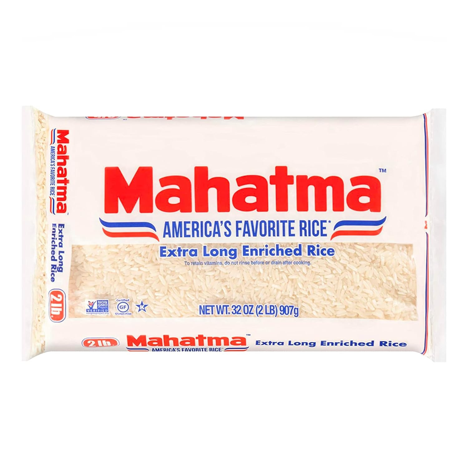 Mahatma Extra-Long-Grain Rice 2-Pound Rice Bag, Gluten-Free and Non-GMO White Rice Bulk Bag, 1 Bag of Rice | Amazon (US)