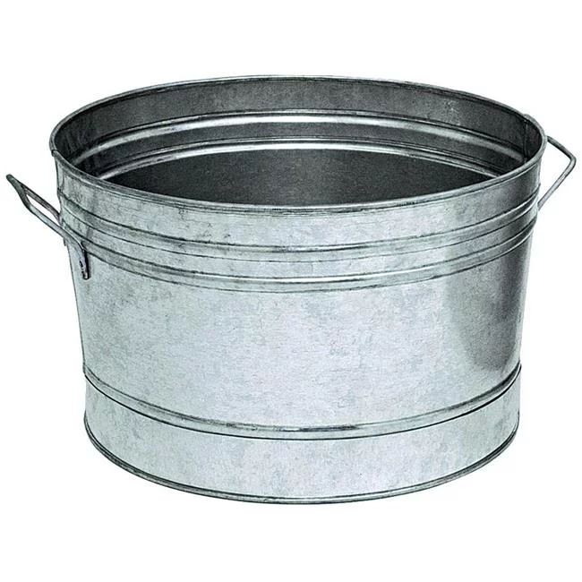 10 in. Galvanized Round Tub Planter | Walmart (US)