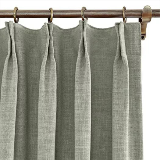 Luxury Modern Flower Linen Like Embroidery Border Window Curtain Panel –