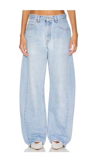 Barrel Customs Wide Leg Jeans in Light Medium Wash | Revolve Clothing (Global)