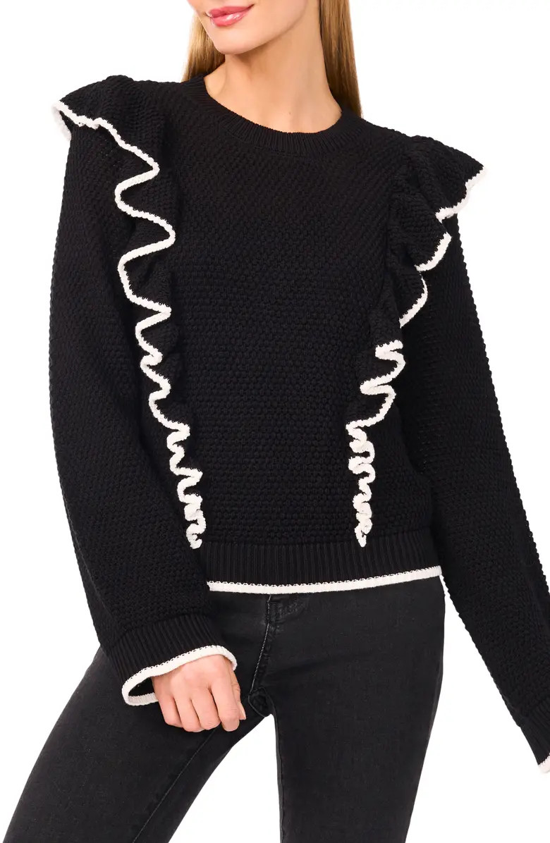 CeCe Tipped Ruffle Sweater | Nordstrom | Nordstrom