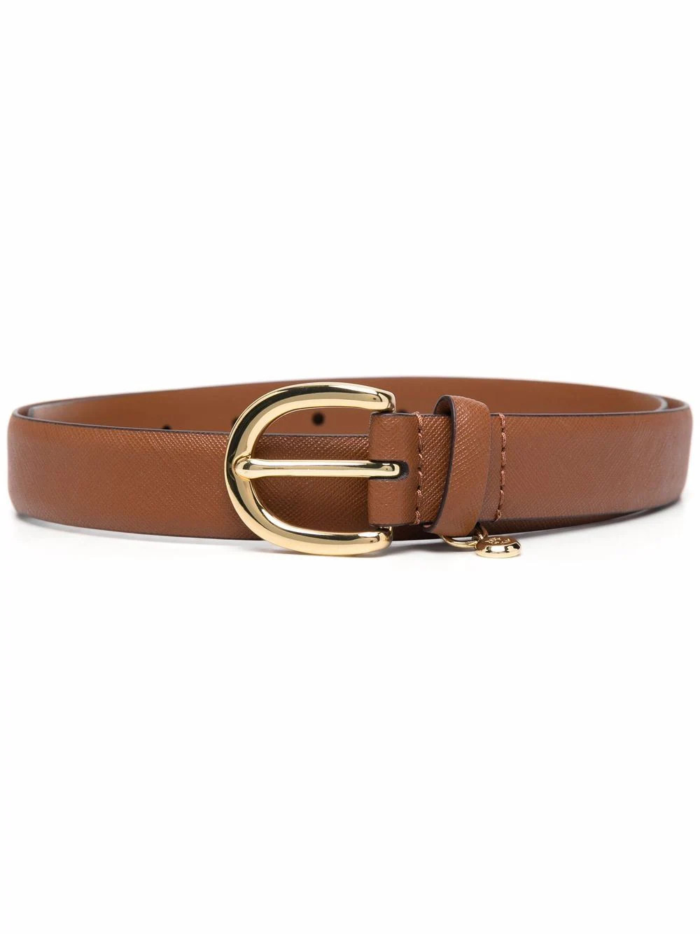 Lauren Ralph Lauren logo charm buckled belt - Brown | Farfetch Global