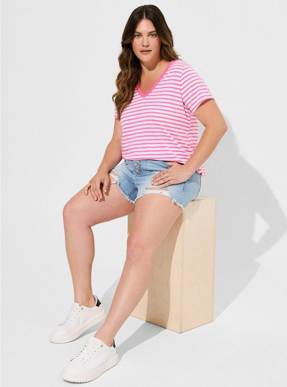 Girlfriend Signature Jersey V-Neck Tee | Torrid (US & Canada)