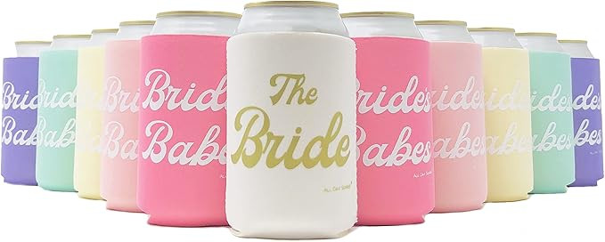 BRIDE'S BABES Bachelorette Party Can Sleeves - 11 Pack Insulated Neoprene Drink Holders for Regul... | Amazon (US)