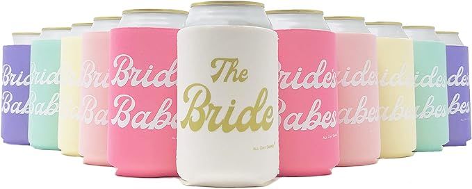 BRIDE'S BABES Bachelorette Party Can Sleeves - 11 Pack Insulated Neoprene Drink Holders for Regul... | Amazon (US)