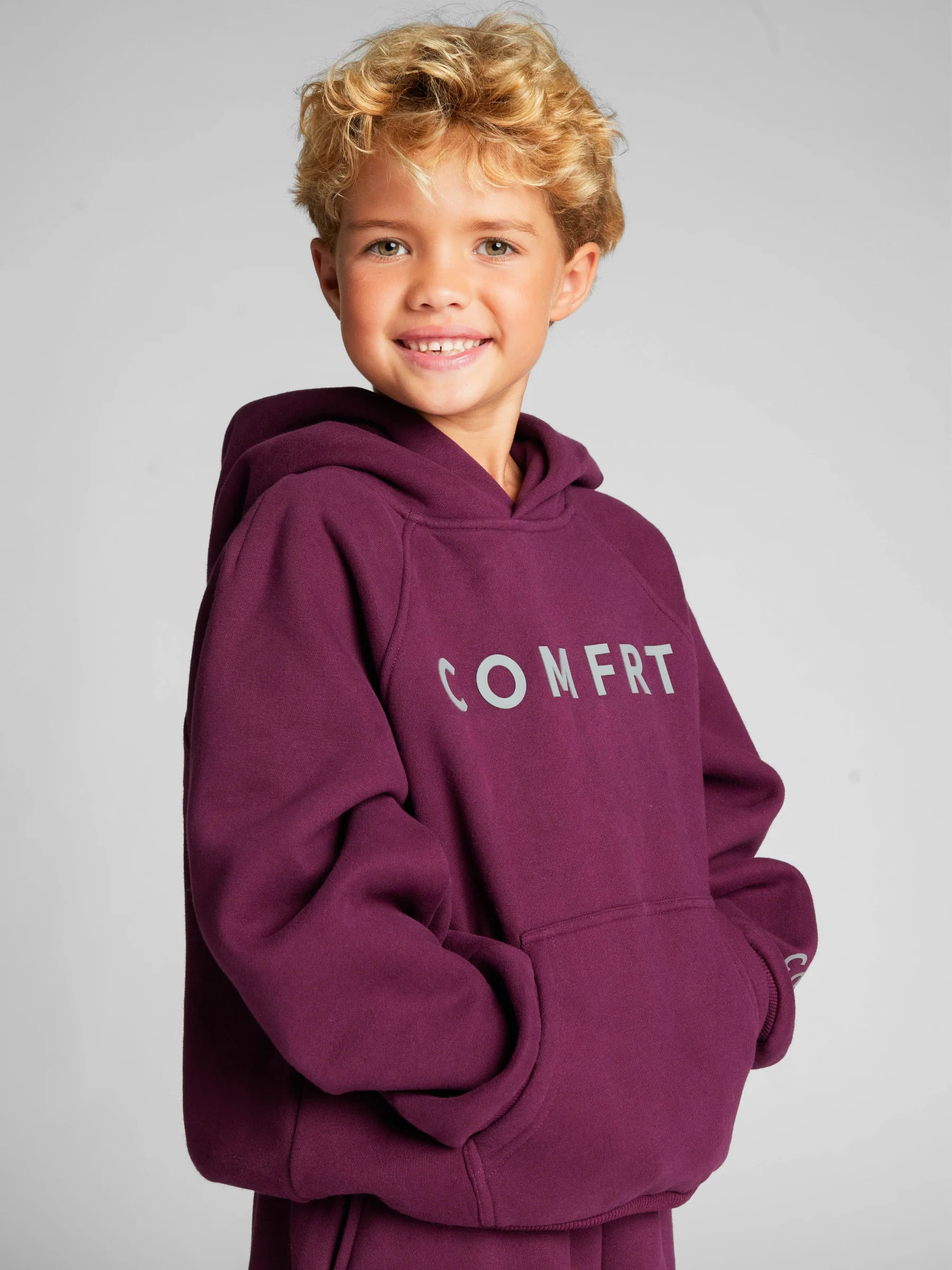 Comfrt Tranquil Kids Hoodie | Plum | Deep Purple | Oversized | M | Medium | Comfrt