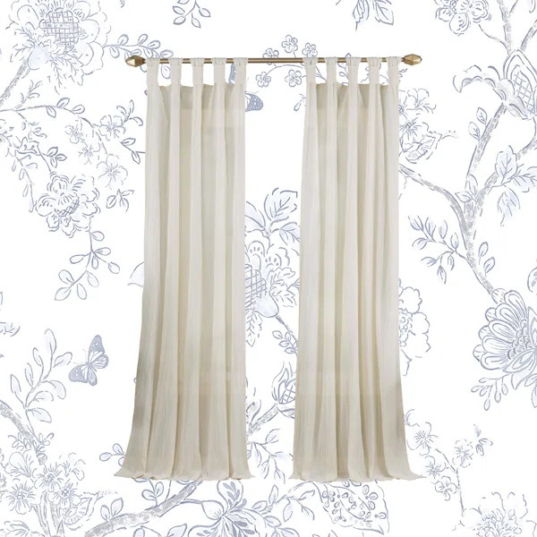 Liebert Solid Semi-Sheer Tab Top Single Curtain Panel | Wayfair North America