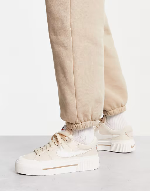 Nike Court Legacy Lift sneakers in beige and white | ASOS (Global)