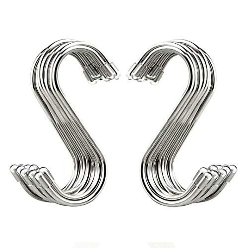 Evob 20 Pack 3.4" S Shaped Hooks Stainless Steel Metal Hangers Hanging Hooks for Kitchen, Work Sh... | Amazon (US)