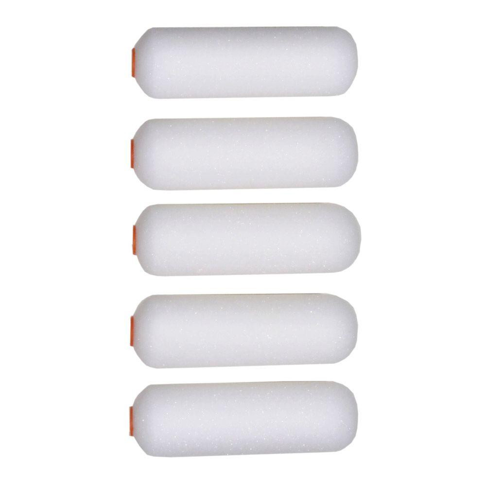 4 in. x 3/8 in. High-Density Foam Mini Paint Roller (5-Pack) | The Home Depot