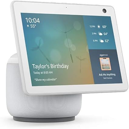 Echo Show 10 (3rd Gen) | HD smart display with premium sound, motion and Alexa | Glacier White | Amazon (US)