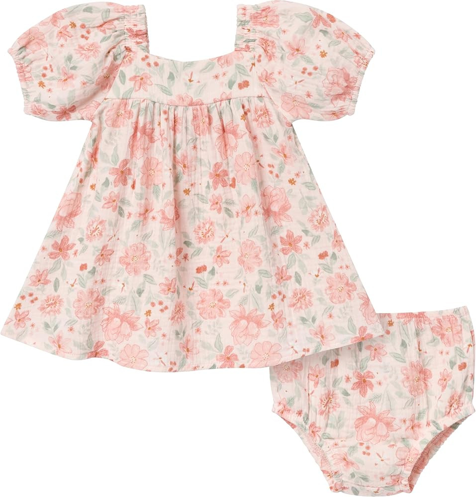 Modern Moments by Gerber baby-girls 2-piece Puffed Sleeve Dress & Diaper Cover Set | Amazon (US)