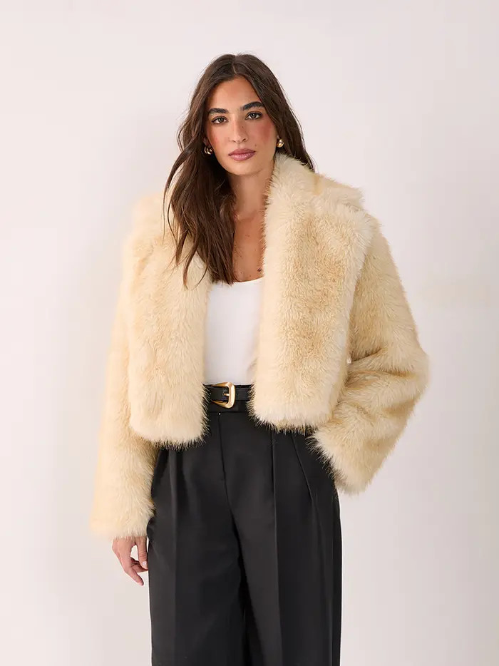 Tipped Faux Fur Crop Jacket | Nordstrom
