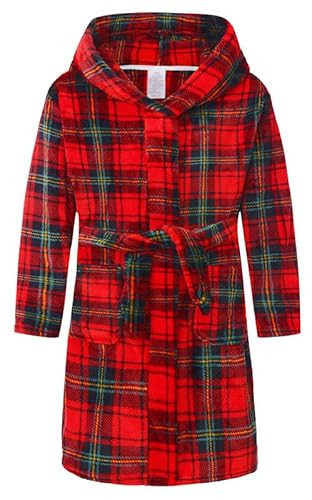 FunnyPaja Boys Soft Fleece Robes Plush Hooded Bathrobes Sleepwear for Kids 1-16 Years Color A 13-14 Years | Amazon (US)