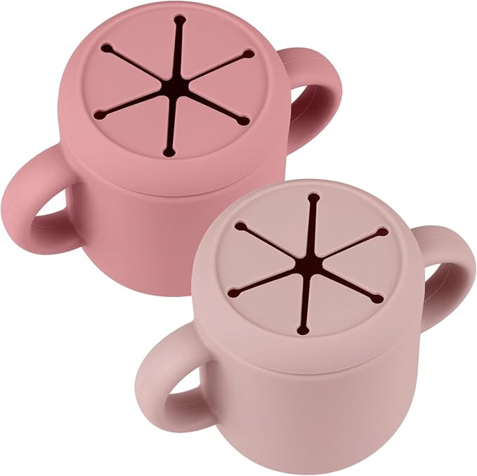 Snack Containers, Silicone Snack Cups for 6-12 Months Toddlers - Pack of 2 Food Grade Silicone Sn... | Amazon (US)