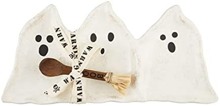 Mud Pie, White, Halloween Ghost Triple Dip Set, 6" x 13", dish spoon 5 1/4" | Amazon (US)