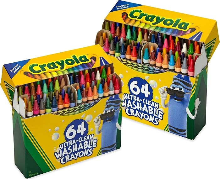 Crayola Washable Crayons for Kids - 64ct (2 Boxes), Classroom Must Haves, Teacher School Supplies... | Amazon (US)