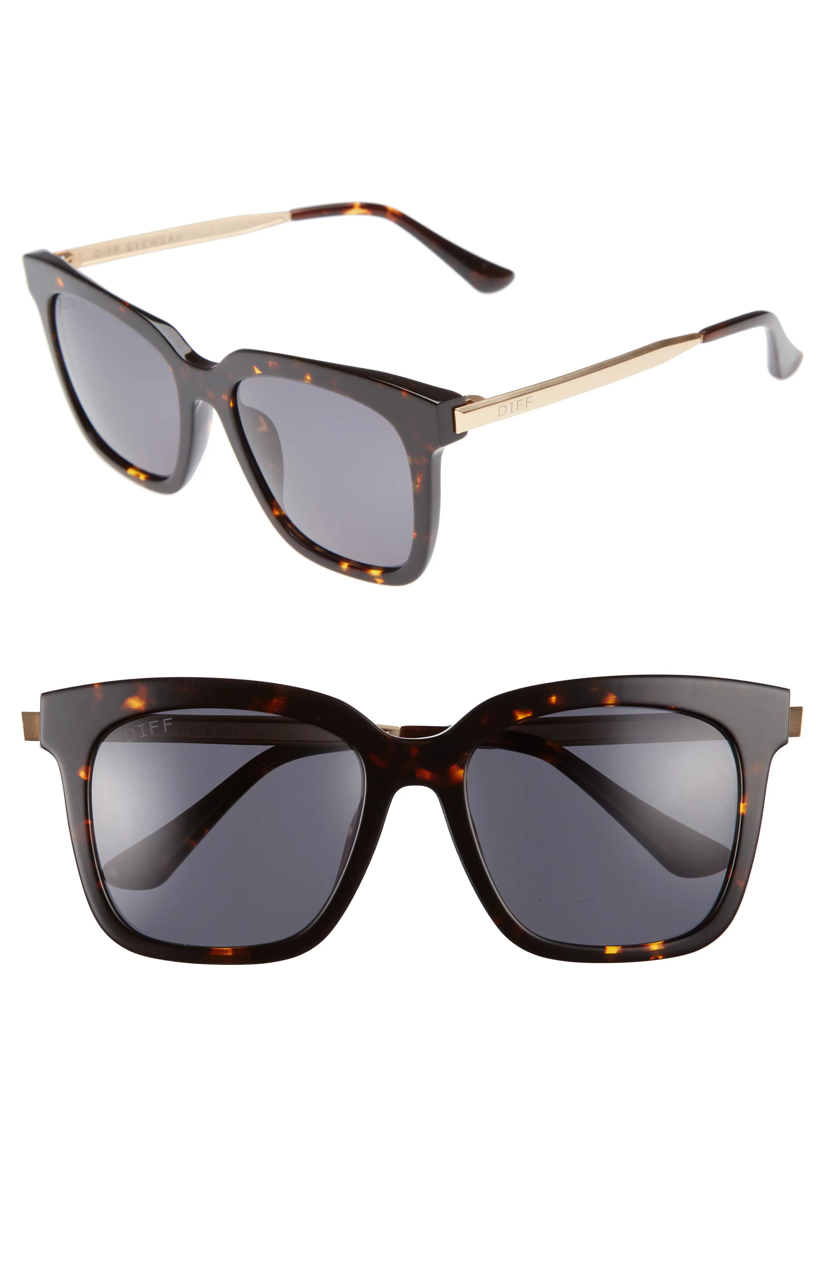 Women's Diff Bella 52mm Polarized Sunglasses - Tortoise/ Grey | Nordstrom