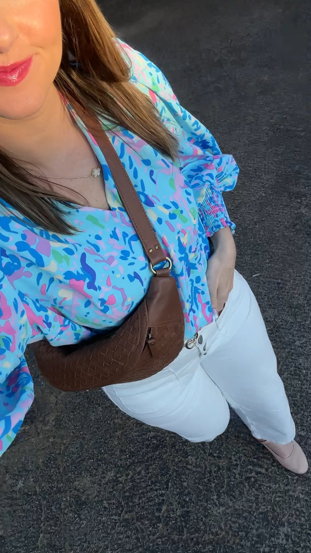 Spring elevated casual outfit from Amazon! Loving this colorful blouse button down and cropped flare wide leg jeans! I folded the collar in on this top to get this look & I love it! Added a belt, a crossbody and ballet flats to complete the look! 

#LTKSeasonal #LTKWatchNow #LTKWorkwear