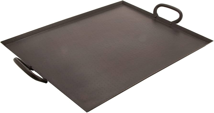 G.E.T. SSTPD-1915-ANT Heavy-Duty Metal Serving/Ottoman Tray with Handles, 19" x 15", Hammered Bro... | Amazon (US)