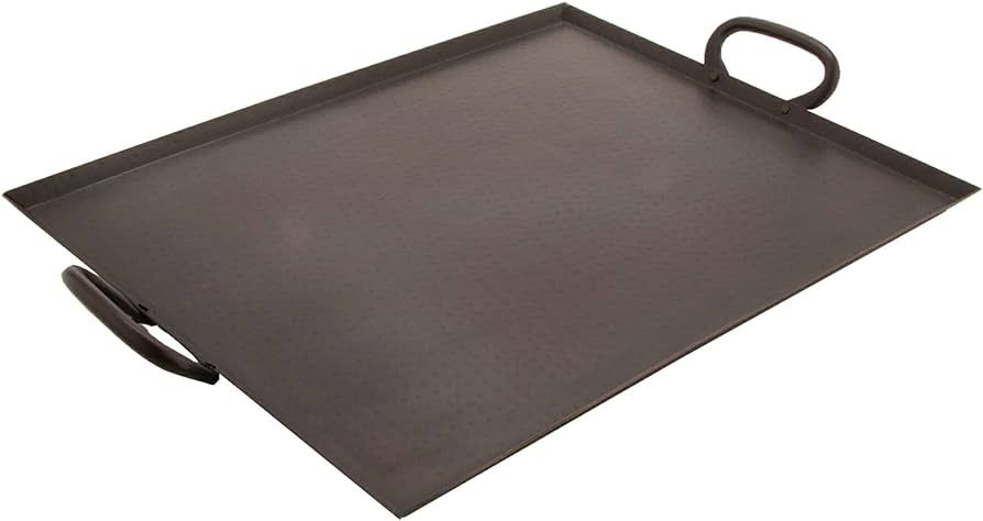 G.E.T. SSTPD-1915-ANT Heavy-Duty Metal Serving/Ottoman Tray with Handles, 19" x 15", Hammered Bro... | Amazon (US)