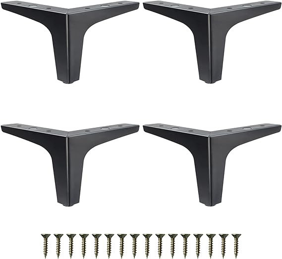 GOSCHE 4 Inch Metal Furniture Legs Black, Legs for Furniture Set of 4, Modern Style Replacement C... | Amazon (US)