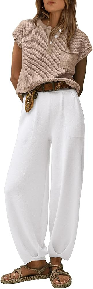 PRETTYGARDEN Women's 2 Piece Outfits Matching Knit Sweater Sets Pullover Tops and High Waisted Pa... | Amazon (US)