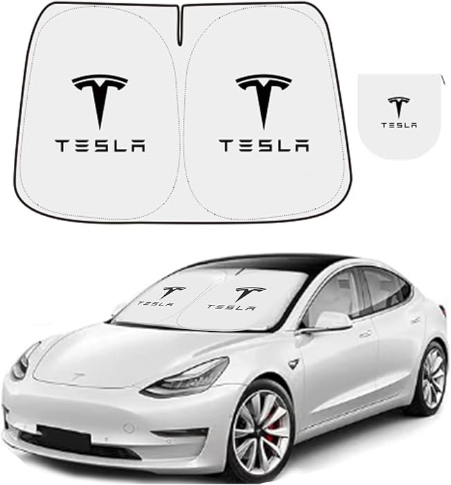 300T Sunshade for Tesla Model Y Model 3, Car Accessories 2026 for Tesla, Front Window Sunshade wi... | Amazon (US)