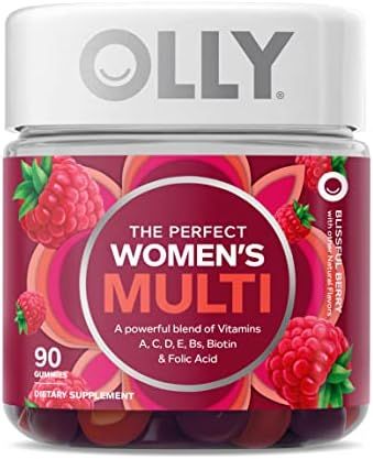 OLLY Women's Multivitamin Gummy, Overall Health and Immune Support, Vitamins A, D, C, E, Biotin, ... | Amazon (US)