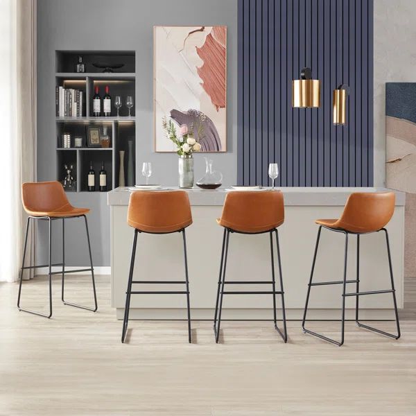 Kledi Faux Leather Counter & Bar Stools (Set of 4) | Wayfair North America